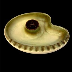 Hyde Park 1970 large “A” ashtray green & gold 10”X8”